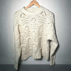 Aerie cream  chunky knit sweater XS oversized